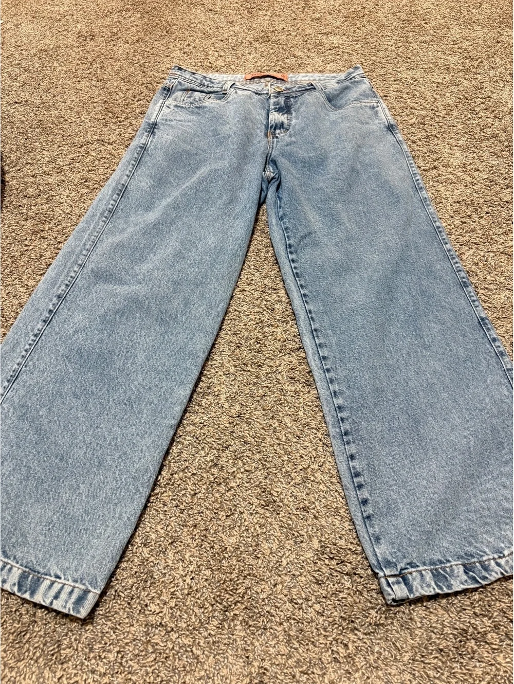 Mellody Wide Leg Jeans Light Wash High Rise Baggy Denim Size US 14 90s Y2K